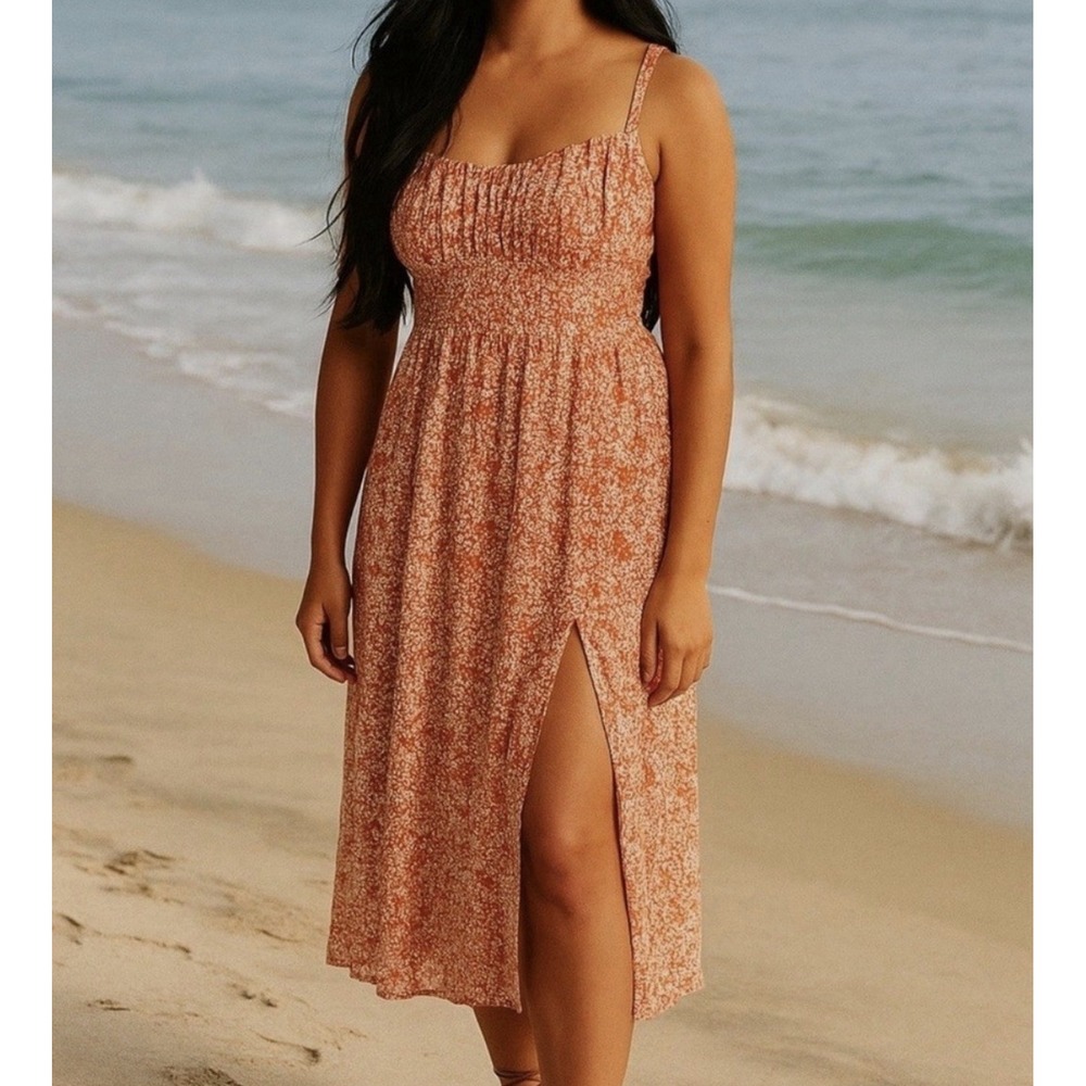 Abercrombie & Fitch Dress Coquette Dainty Floral Cottagecore Side Slit XLP
